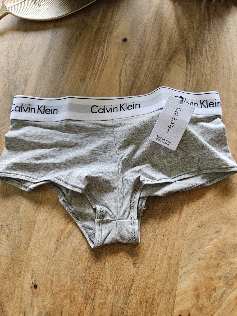 Calvin Klein Gray Logo Boyshorts - Picture 3 of 5